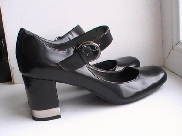 Women Nine West Heels Black Leather 38 #BCRP