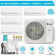 36000 BTU Four 4 Zone Mini Split Air Conditioner & Heat Hump 9K+9K+9K+12K BTU
