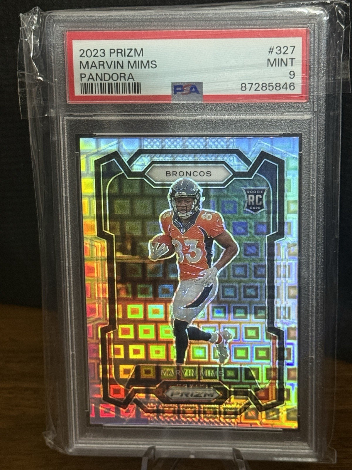 2023 Prizm - Rookies Marvin Mims PSA 9 #327 Pandora Prizm /400 (RC)