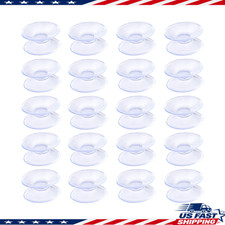 20 Pack Double Sided Suction Cups 0.8 Inch Clear PVC Plastic Sucker Glass Table