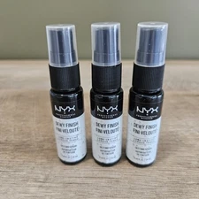 3pk NYX Professional Makeup Dewy Finish Long Lasting Setting Spray 0.60 oz each