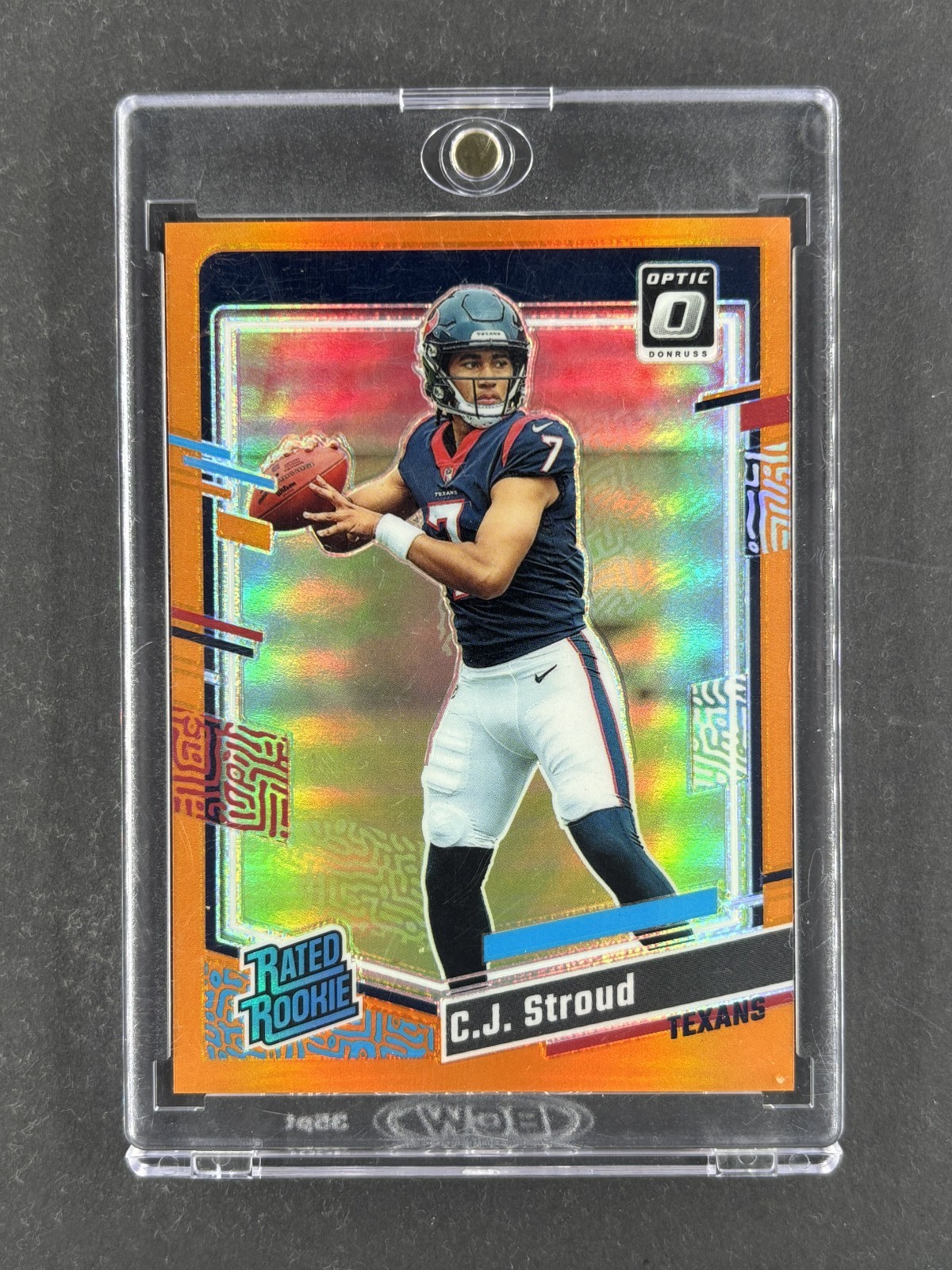 2023 Donruss Optic CJ Stroud Orange Prizm Rated Rookie Card #244/249