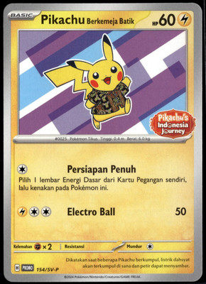 Pikachu Batik 154/SV-P Indonesia Journey Indonesian Pokemon Promo