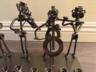 Metal Menorah Musicians Band Nuts Bolts Hanukkah Candelabra Candle Holder OOAK — photo 2