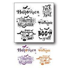 Halloween Sentiment Clear Stamps Trick Treat Boo Rubber Seal Scrapbooking DIY