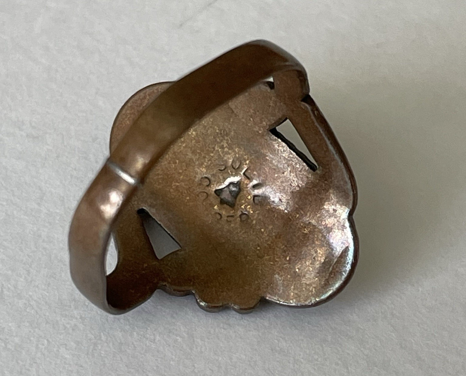 Bell Trading Post Solid Copper Turquoise Ring Nav… - image 5