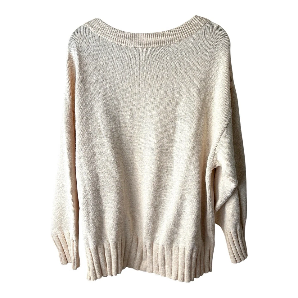 Suéter Free People Gran Tamaño Tejido Crema S Acogedor Suave Niña Salón Boho Chic Foto 2 de 4