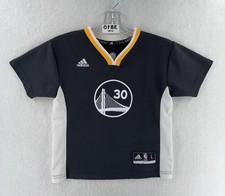 Adidas Stephen Curry Sleeved Golden State Warriors Jersey Sz Youth L 7 authentic