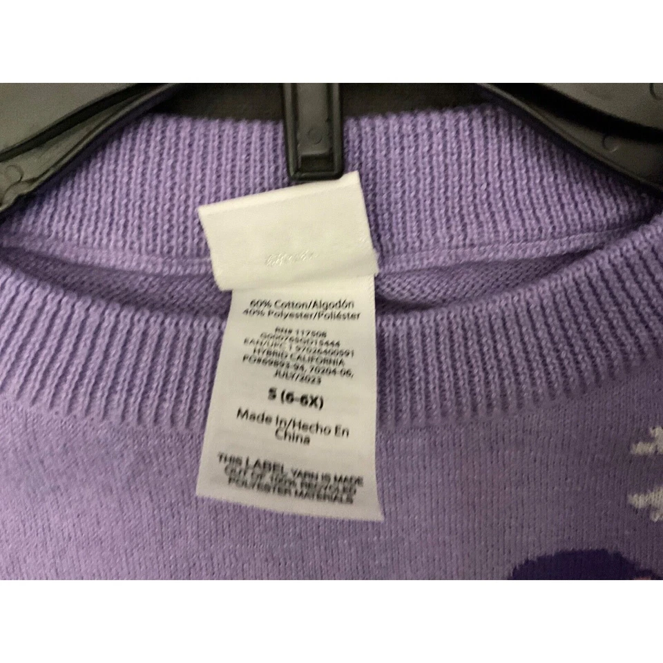 Disney 100 Minnie Mickey Niños Navidad Suéter Púrpura Isla Justa Talla S 6-6X Foto 3 de 4