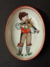 Email Studio Steinbock Austria Vintage Handmade Enamel Small Oval Trinket Dish