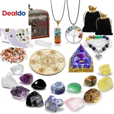 Crystals and Healing Stones,26 Pcs Healing Crystal Set for Meditation,7 Raw Chak