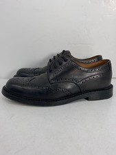 Prada Dress Shoes Uk6 Black Leather Wingtip GEZ81