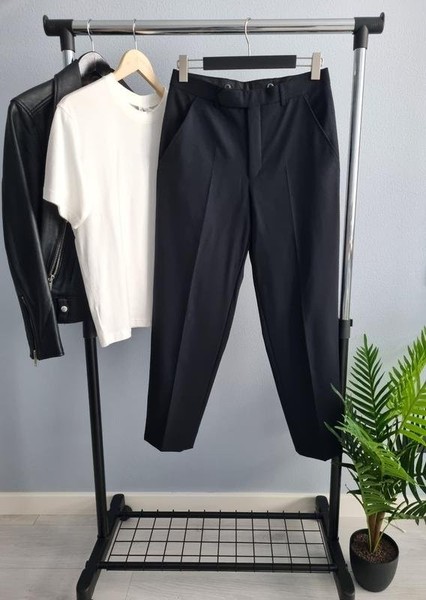 Men Corneliani Trousers Black Wool 32 / M / 46