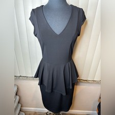 Karen Kane Elegant Black Peplum Dress Little Black Dress Size Medium