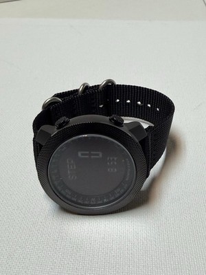 North Edge Mens Watch 50mm Black Digital Green Nylon Apache Altimeter Compass