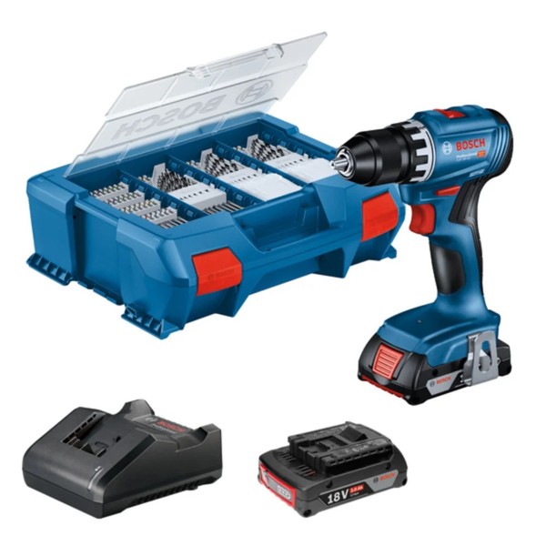 Bosch Akku-Bohrschrauber Gsr 18V-45, 2 Akku Gba 18V 2.0Ah, 06019K3205-image