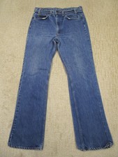 Vintage Levis 517 Orange Tab Jeans Men 34x34 Blue Bootcut Dark Wash 80s USA Fade