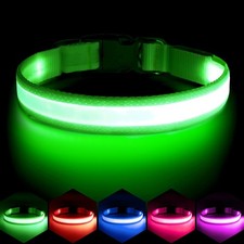 LED Dog Collar, Light Up Dog Collar Adjustable USB Rechargeable Super Bright ...