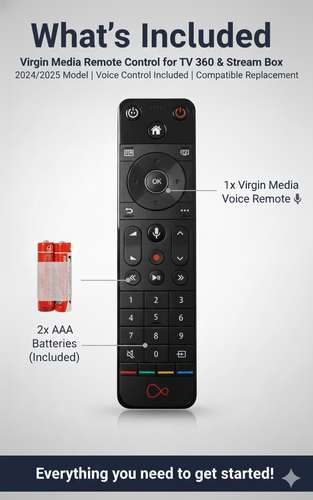 Genuine Virgin Media Stream & TV360 Remote Control 2025 Edition Voice ...