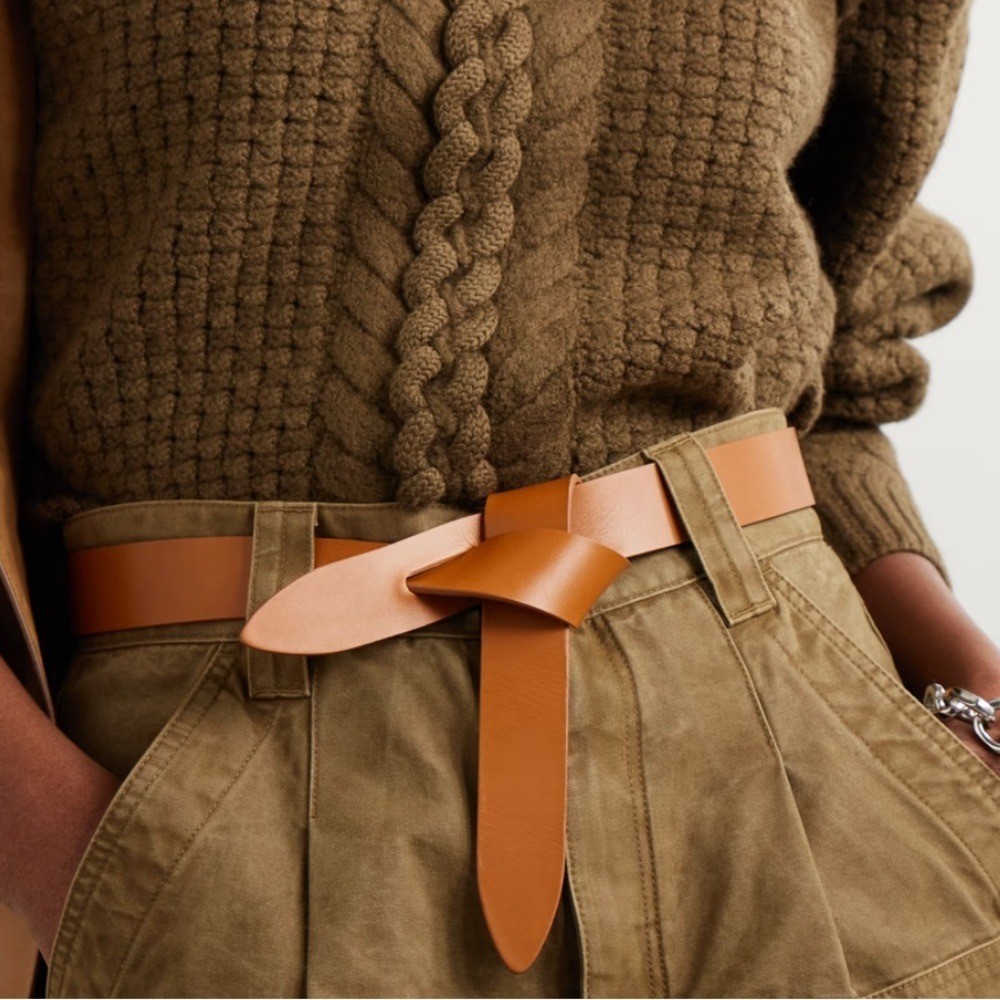 Isabel‎ Marant Lecce Leather Wrap Belt Knotted Leather Belt Large Brown Cognac ISABEL MARANT Lecce leather belt | NET-A-PORTER main image 4