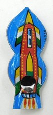 Vintage Tiny Japanese Tin Space Rocket Whistle-B