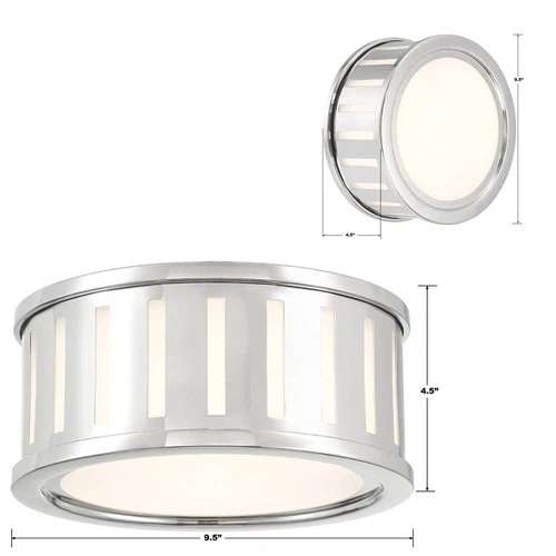 Crystorama Kendal 14"W Polished Nickel Drum Ceiling Light - Picture 7 of 7