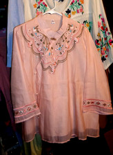 RARE-STUNNING JOHNNY WAS EMBROIDERED SILK LINED BLOUSE-SIZE 44-NWOT