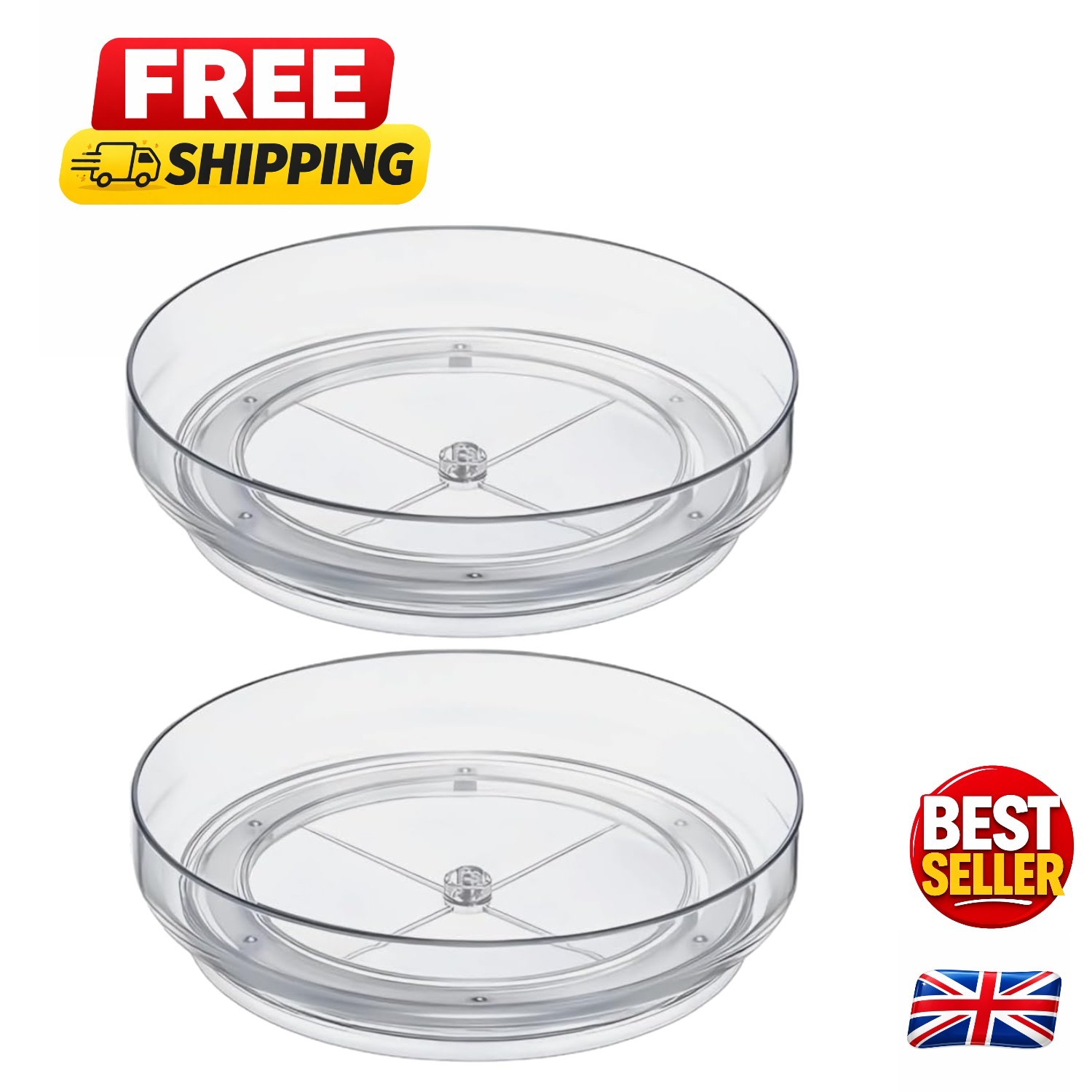 Clear 360° Rotating Spice Rack Organizers - Versatile Kitchen & Pantry Solution