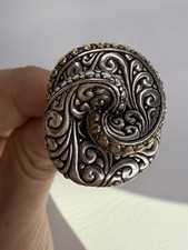 Designer Samuel B. 18k Gold  925 Sterling Silver Swirl Ring Size 5.75