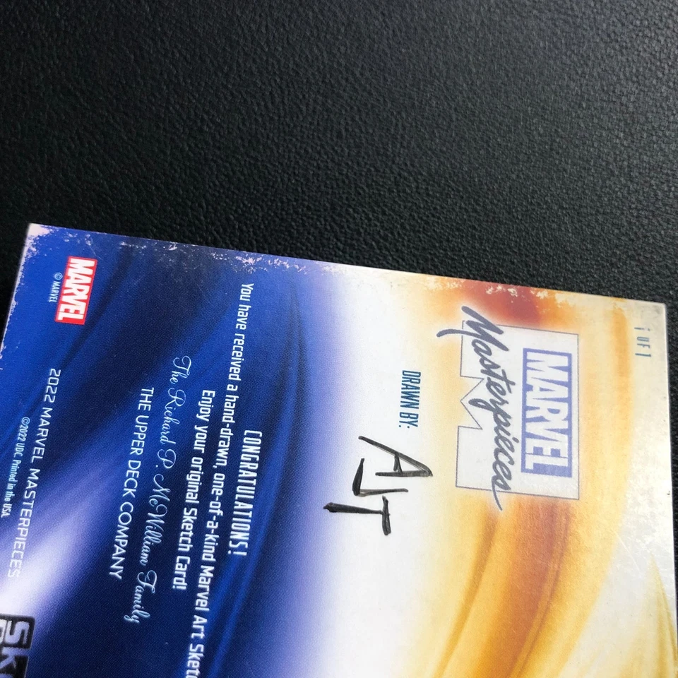 2022 Skybox Marvel Masterpieces Cyclops Sketch Card 1/1 AJT - Image 3 of 4