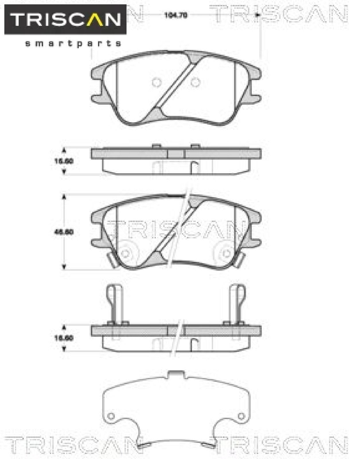 Bremsbelagsatz Scheiben 13,2 mm mit Verschleißwarnung TRISCAN für HYUNDAI ATOS - Bild 2