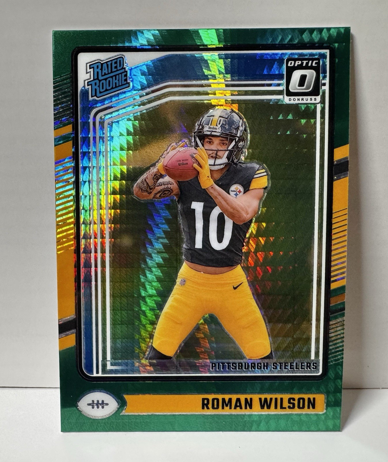 2024 Panini Donruss Optic - Rated Rookie Roman Wilson #285 Green Hyper Prizm