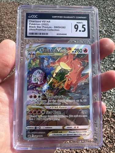 2022 POKEMON SWSH BLACK STAR PROMO #262 FULL ART CHARIZARD VSTAR CGC 9.5 MINT+