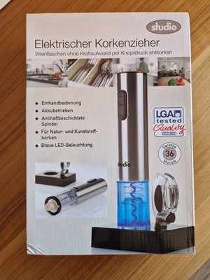 Elektrischer Korkenzieher Automatischer Weinflaschenöffner*blauen Led*Neu*OVP*