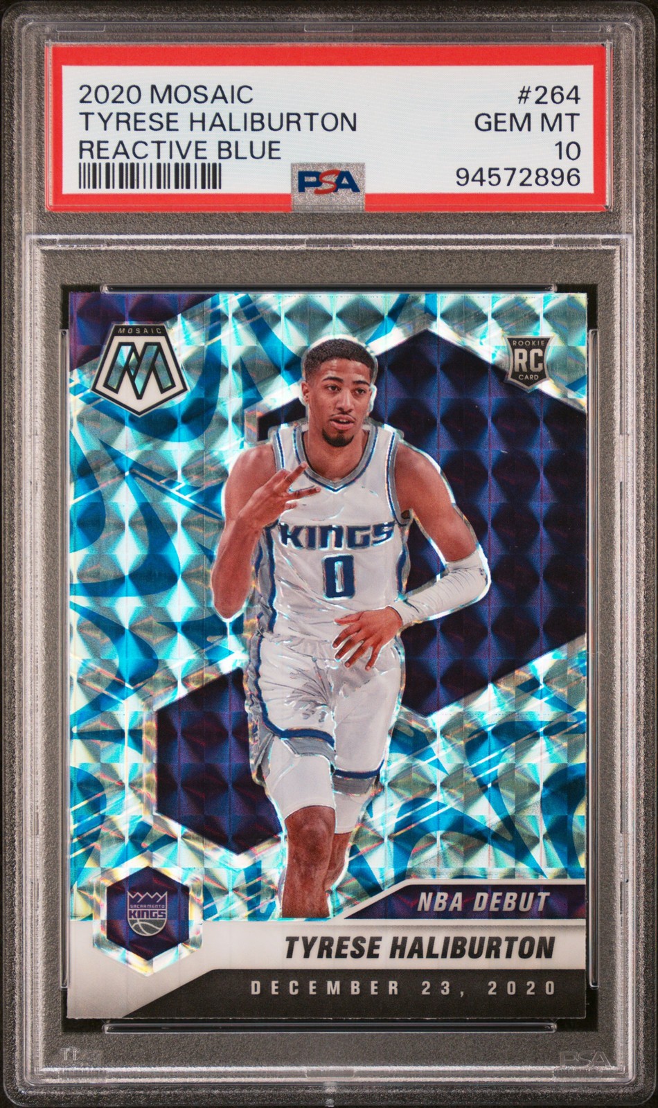 2020 Panini Mosaic #264 Tyrese Haliburton Reactive Blue PSA 10