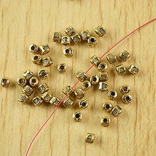 100pcs Dark Gold Tone 3mm Pattern Spacer Beads H1854