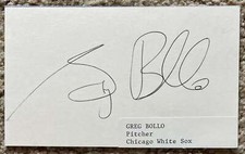 Greg Bollo signed card - White Sox debut 1965