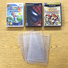 3 Box Protectors for DVD, Wii & U, Xbox & 360, PS2, Gamecube Clear Case NEW