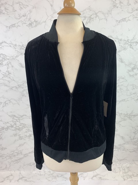 Mp By Miraclesuit Women's Black Velvet Zip Jacket Size Large $90 | eBay
