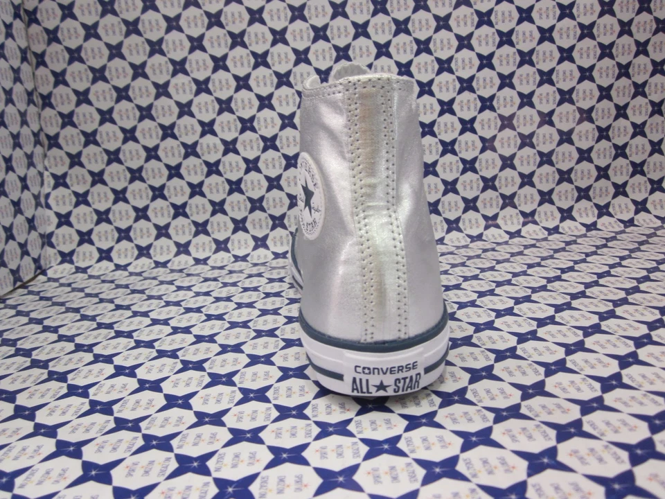 Scarpa Converse All Star Hi Silver Alte Junior -- Argento -- 656835 - Immagine 3 di 4