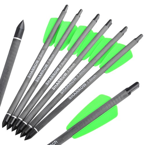 12X Carbon Arrows Bolts 7.5'' 15" Screw 100gr Broadhead Archery Mini Bow Hunting - Picture 11 of 14