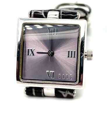 Elle Sterling Silver Wristwatch with Genuine Leather Band - Model  SW2832JS
