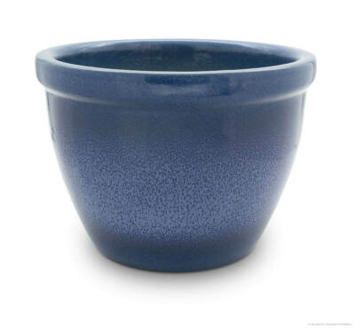 KERAZO Keramik Pflanzkbel Blumentopf Pflanztopf Frostfest 36x26cm blau-geflammt  | eBay.de