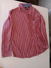 Chaps Ralph Lauren Striped Long Sleeve Men’s Dress Shirt XL Red Blue Gray 