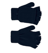 TINAYAUE Kinder-Handschuhe Mit Fäustling-Klappe - Warme Halbfinger-Handschuhe Für Schule & Outdoor (5–10 Jahre)