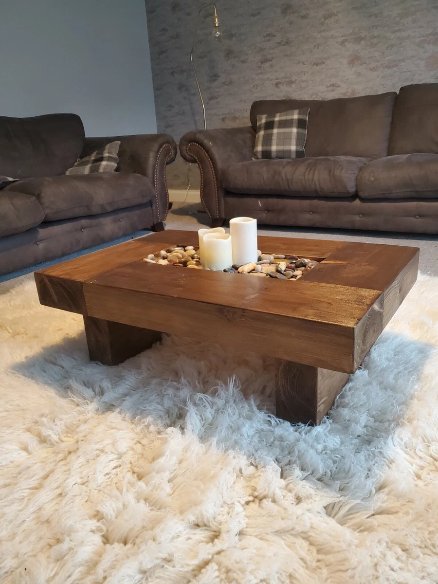 Rustic handmade solid wood sleeper coffee table Xtra Large Xtra