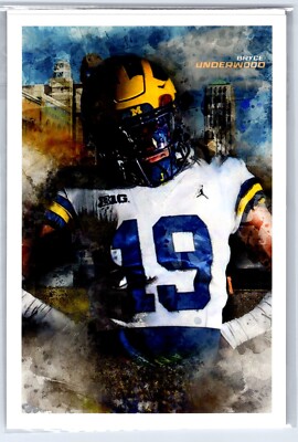 Bryce Underwood 4x6 Art Sketch Photo John Rudolph Signed Michigan
