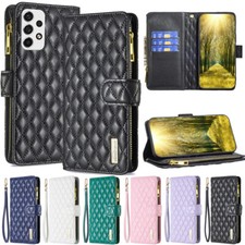 For Samsung Galaxy A53 5G A14 A13 A52 A32 A12 Zipper Wallet Leather Case Cover