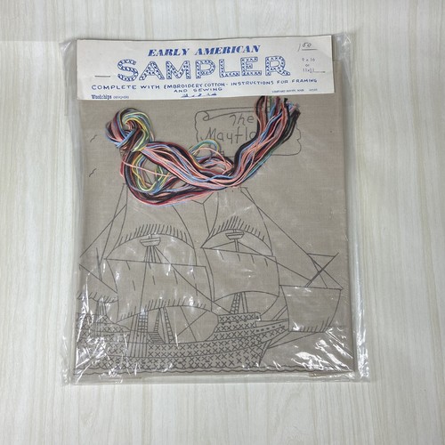 De colección Early American Sampler The MAYFLOWER Kit de Bordado Astillas de Madera Diseñadores