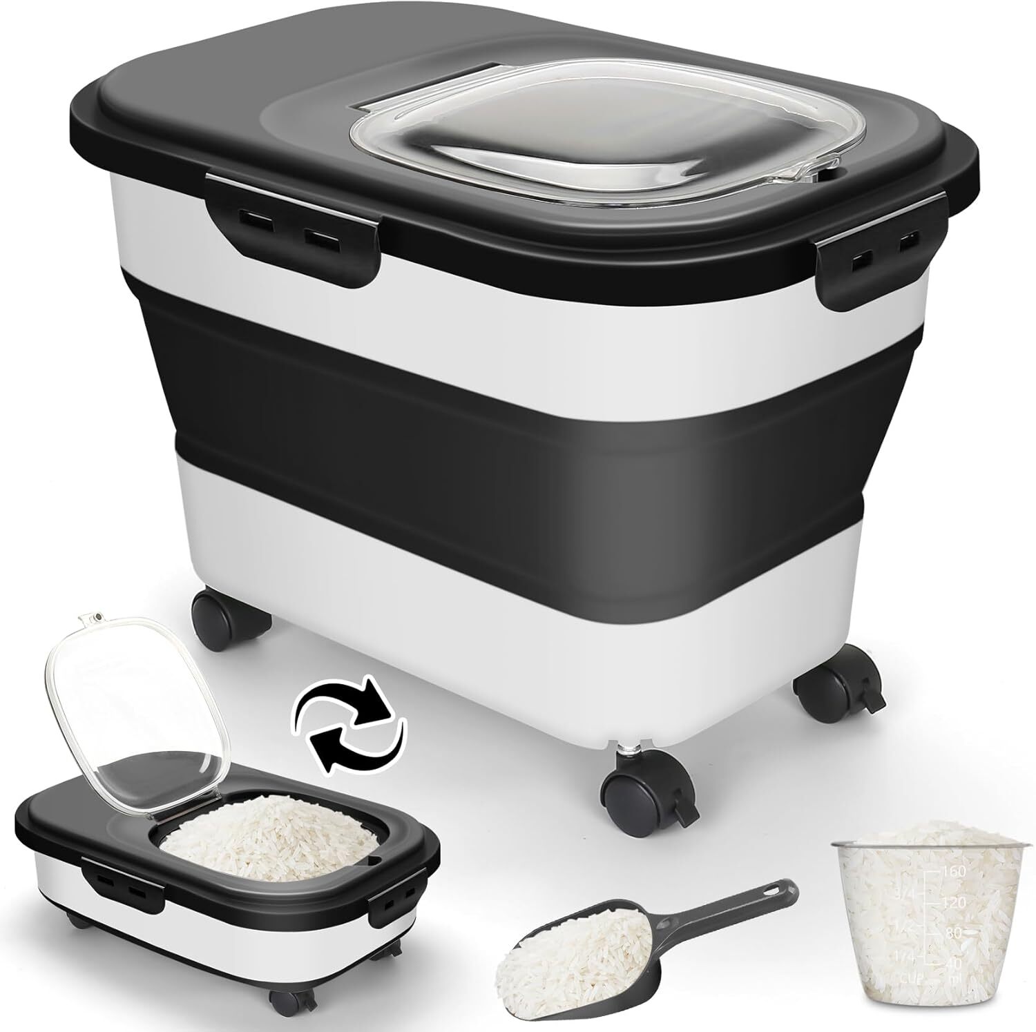 20Lbs Airtight Rice Flour Pet Food Storage Container for Dog Cat